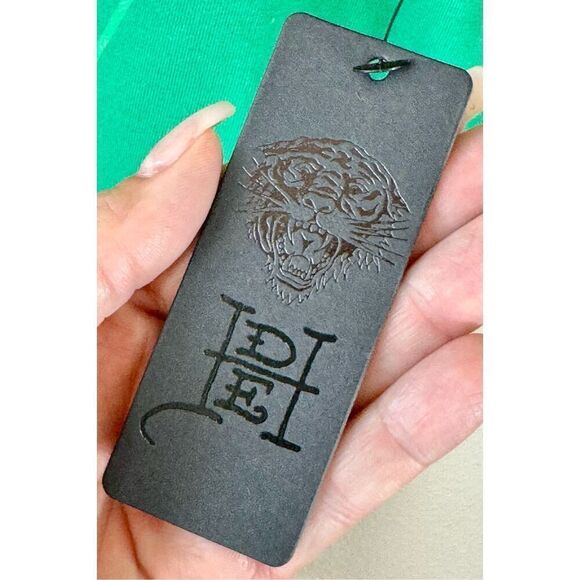 NWT Ed Hardy Rhinestone King Bulldog Green Tee Men's XL - Picture 7 of 11